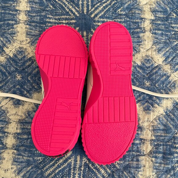 New NNB Puma Cali Cosmic Girl Pink & White Youth Size 7 Sneaker Thick Sole - Picture 4 of 4